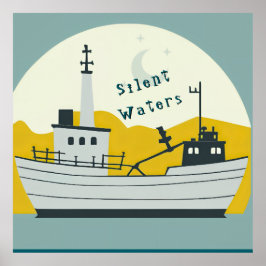 Poster Nordic Moon Boat 