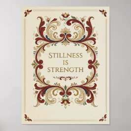Poster Nordic Rosemaling Poster, “Stillness is Strength” 