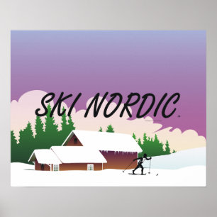 Póster Nordic SUPERIOR do esqui