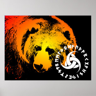 Poster nórdico do urso