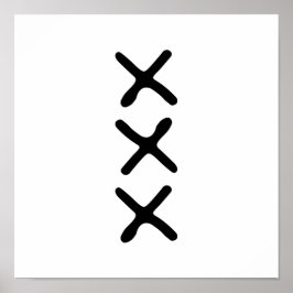 Poster Nórdico Mínimo Monocromático Moderno Três X