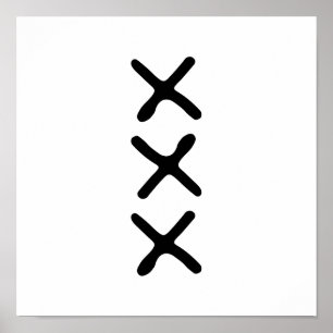 Poster Nórdico Mínimo Monocromático Moderno Três X