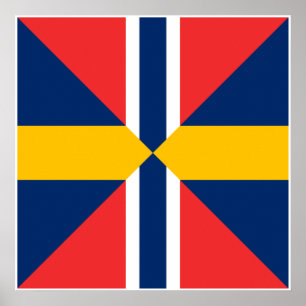 Póster Norge Sverige Sildesalaten, Noruega
