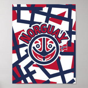 POSTER NORGUAY NORCOOL ICON NORUEGA POR MASANSER PIXELAT