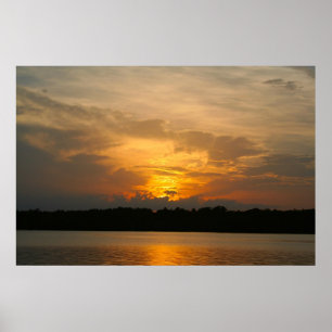 Póster Normando do lago, por do sol do NC