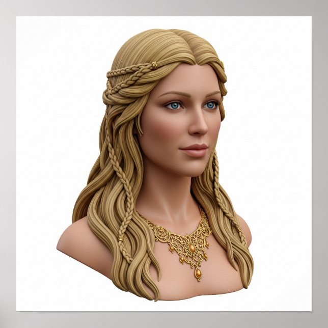 Poster Norse Goddess Freyja Retrato (Frente)