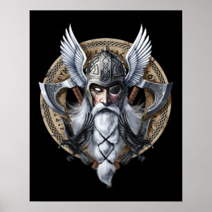 Poster Norse Warrior God Odin