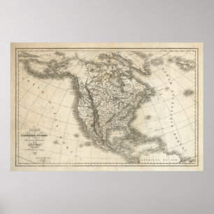 Poster norte-americano do mapa do vintage