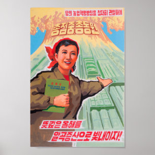 Poster norte-coreano da propaganda -