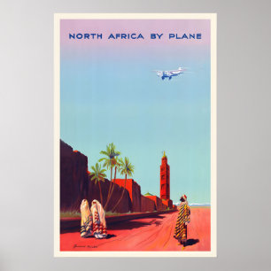 Poster Norte da África Marrocos Cairo Egito Argélia Pirâm
