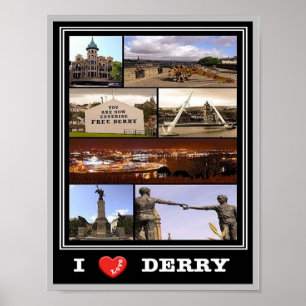 Poster Norte Ireland - Derry - I Love -