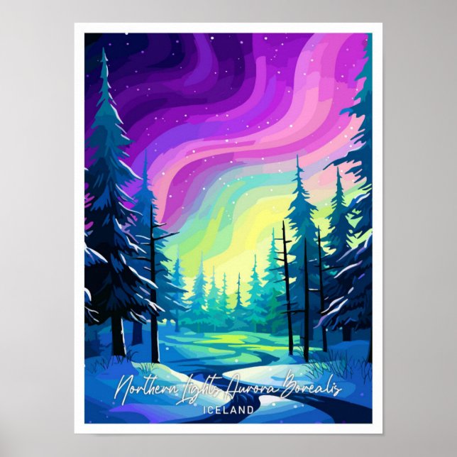 Poster Norte Lights Aurora Borealis (Frente)