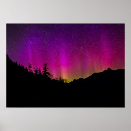Póster Norte Luzes Aurora Borealis StarNight Sky