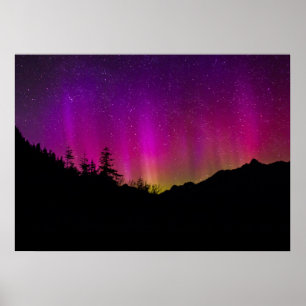 Póster Norte Luzes Aurora Borealis StarNight Sky