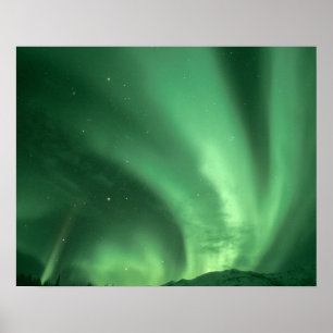 Póster Nortes, Aurora borealis, sobre os sopés