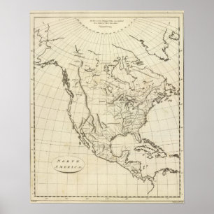Póster North America outline map