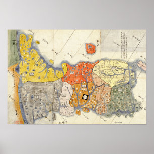 Póster North and South KoreaPanoramic Map