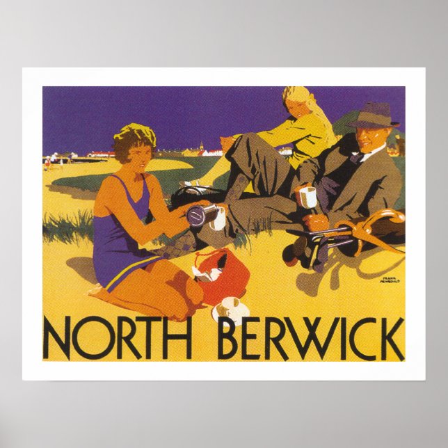 Póster North Berwick (branco) (Frente)