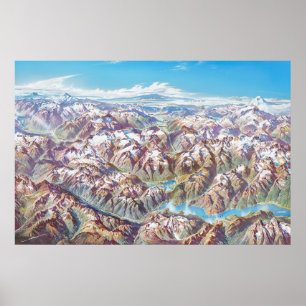 Poster North Cascades National Park Landscape Painting
