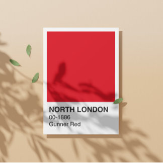 Póster North London Gunner Red - fronteira branca