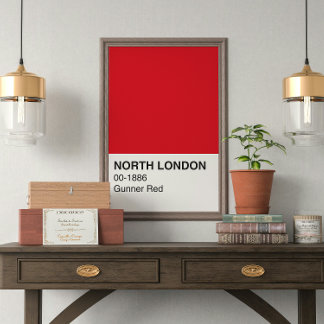 Póster North London Gunner Red - Largura do Cheio