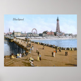 Poster North Pier em Blackpool, Inglaterra (c. 1900)