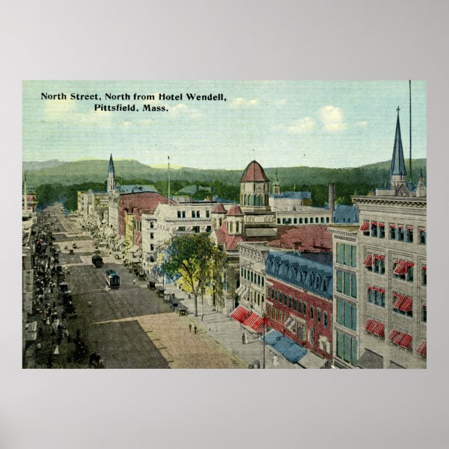 Poster North Street, Pittsfield 1912 Vintage (Frente)
