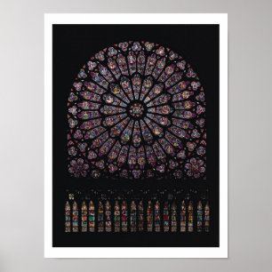 Póster North transept rose window depicting the Virgin an