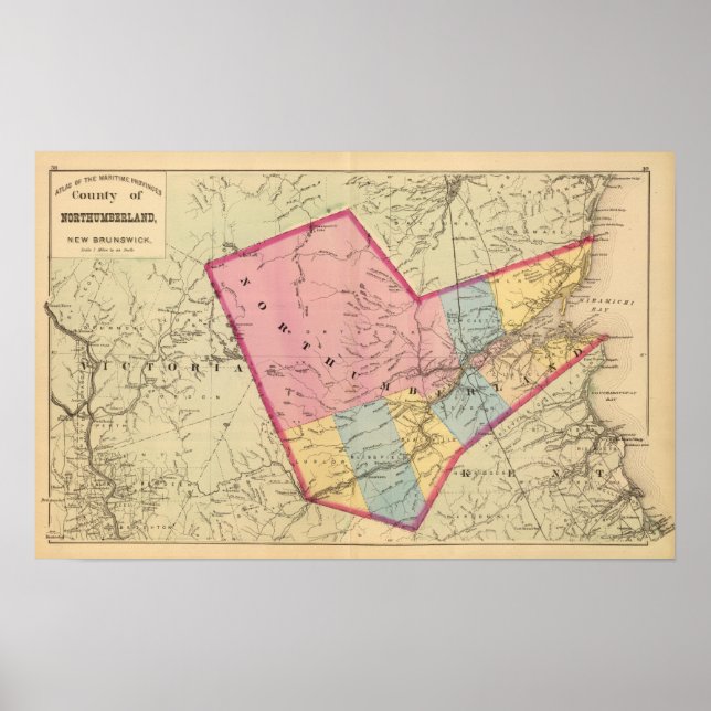 Póster Northumberland Co, NB (Frente)