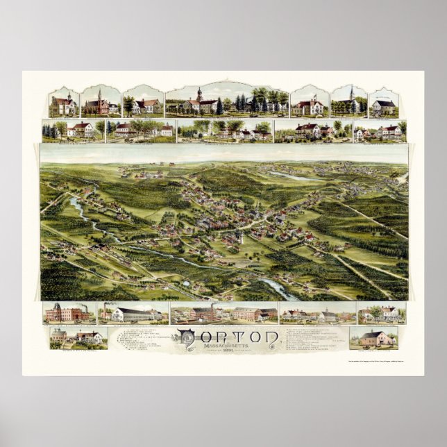 Póster Norton, Mapa Panorâmico MÃE - 1891 (Frente)