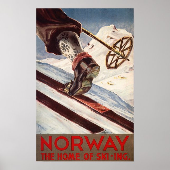 Poster Noruega - A Casa do Esqui (Frente)