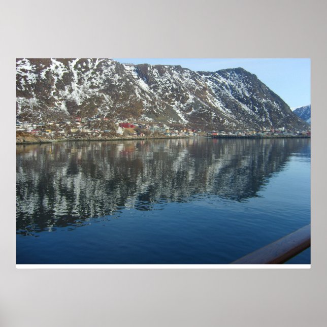 Poster Noruega, entrando em um fiorde (Frente)