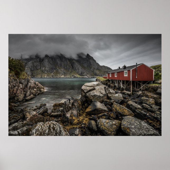 Poster Noruega Lofoten Islands Cabin (Frente)