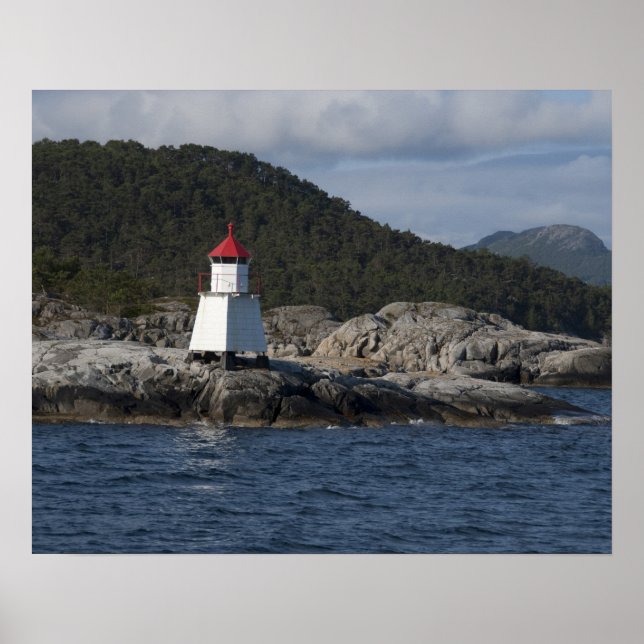 Póster Noruega, Stavanger. Vistas ao longo de Lysefjord. (Frente)