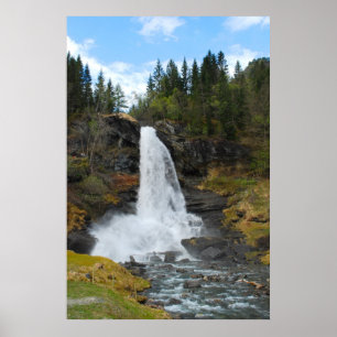 Poster norueguês da cachoeira