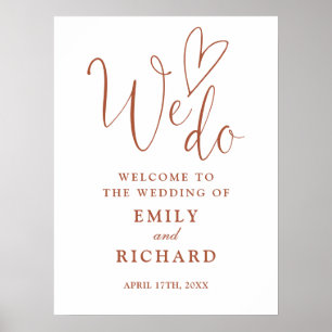 Poster Nós Adoramos Cardíaco Terracotta Sinal de Boas-vin