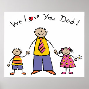 Poster Nós amamo-lo dia dos pais feliz da família dos