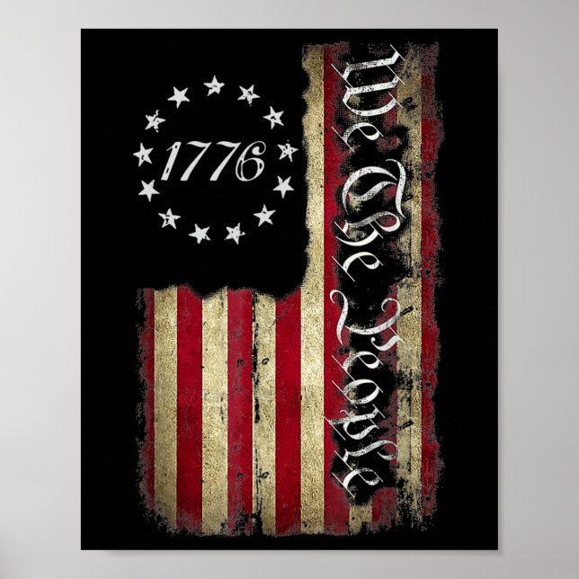 Poster Nós As Pessoas 1776 Camisa Bandeira Americana 4 De (Frente)