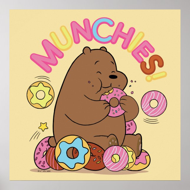 Poster Nós Bare Bears - Grizz Rosquinha Munchies! (Frente)