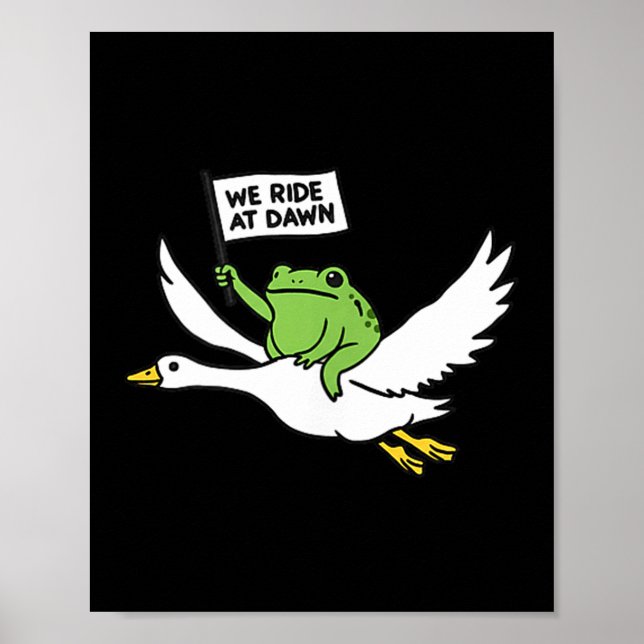 Poster Nós Cavalgamos ao Amanhecer Sapo Engraçado Cavalga (Frente)