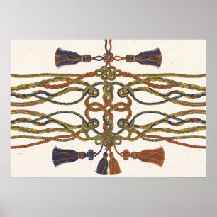 Poster Nós de Corda Ornamentados e Borlas Cartaz Boêmio