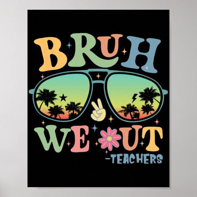 Poster Nós Descobrimos Professores Groovy Retro Feliz Dia (Frente)