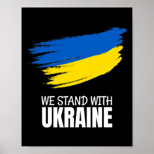 Poster Nós Estamos Com a Ucrânia - Salve a Ucrânia - Pare