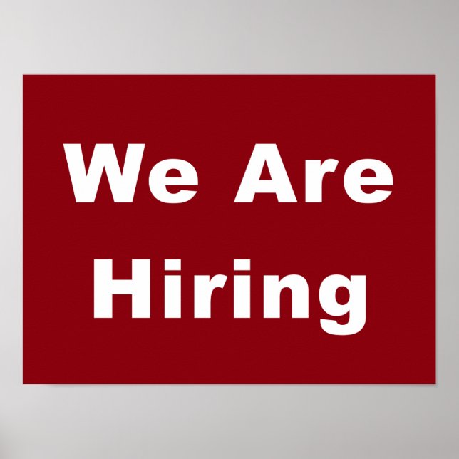 Poster Nós estamos contratando o anúncio da janela comerc (Frente)