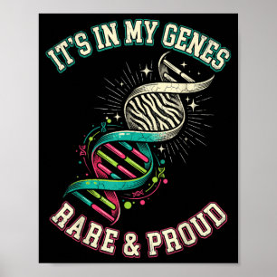 Poster Nos genes raro e orgulhoso dna de zebra guerreiro 