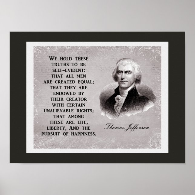 Póster Nós Mantemos Estas Verdades — Thomas Jefferson Cot (Frente)