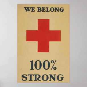 Poster Nós pertencemos 100% forte - cruz vermelha
