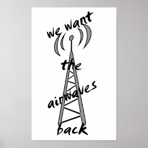 Póster "nós queremos as ondas radiofónicas para trás "