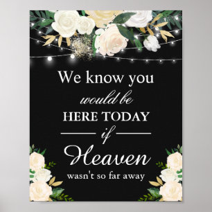 Póster Nós sabemos que você seria aqui floral branco da