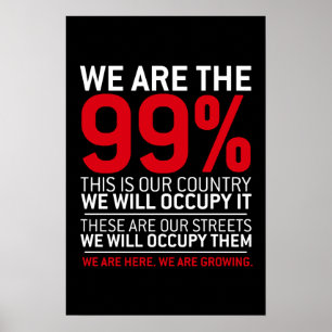 Póster Nós somos os 99% - 99 por cento ocupam Wall Stree
